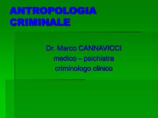 ANTROPOLOGIA CRIMINALE