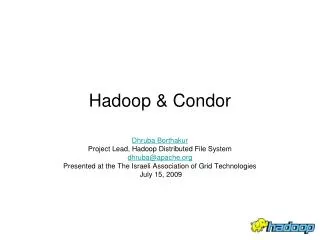 Hadoop &amp; Condor