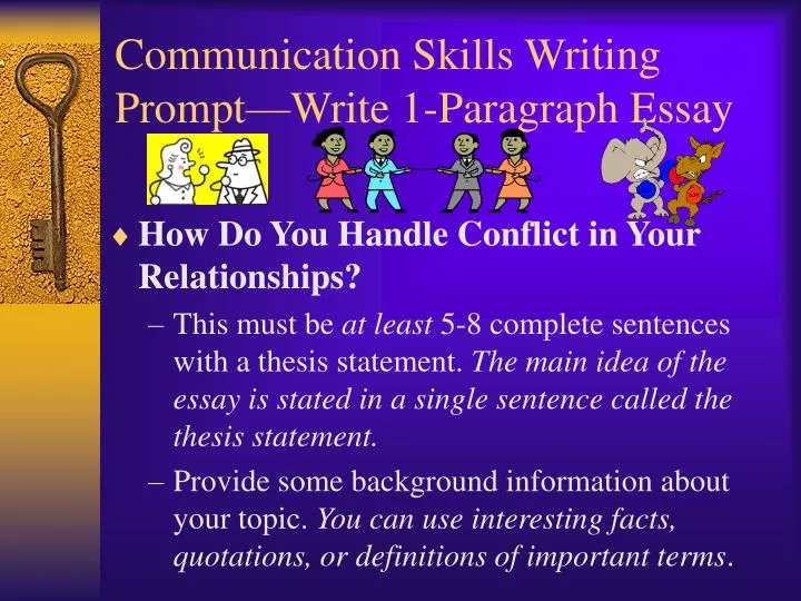 communication skills writing prompt write 1 paragraph essay