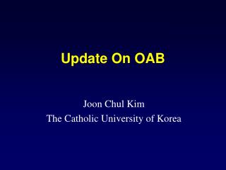 Update On OAB