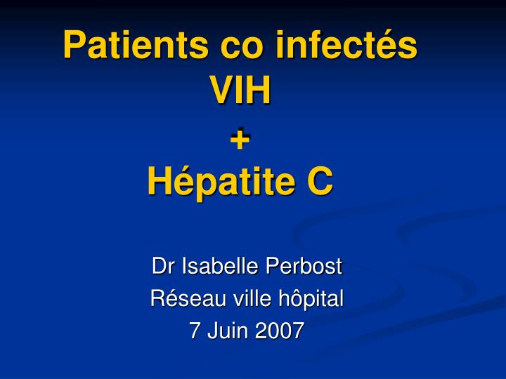 patients co infect s vih h patite c