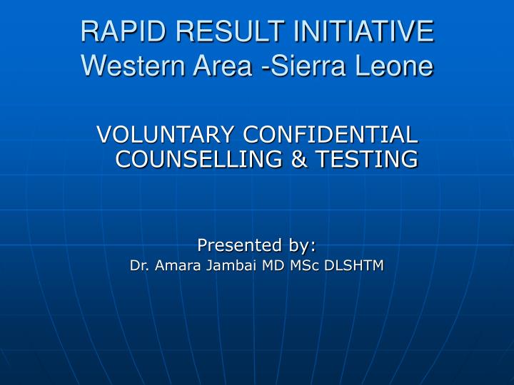 rapid result initiative western area sierra leone