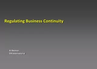 Regulating Business Continuity