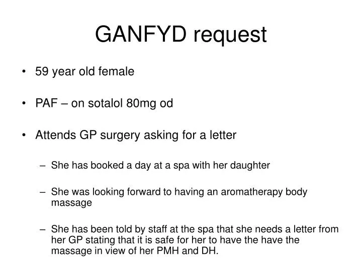 ganfyd request