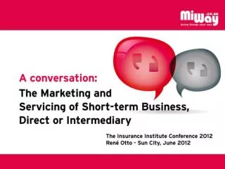 A&amp;G and Direct Line: 1984 Initial reaction from intermediaries negative Considerable growth for direct players world