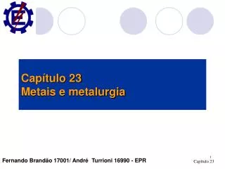 cap tulo 23 metais e metalurgia