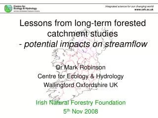 Lessons from long-term forested catchment studies - potential impacts on streamflow