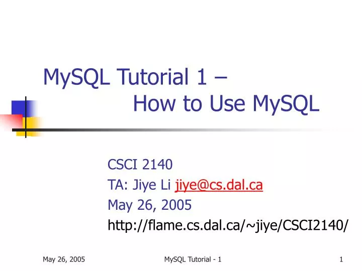 mysql tutorial 1 how to use mysql