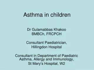 Asthma in children