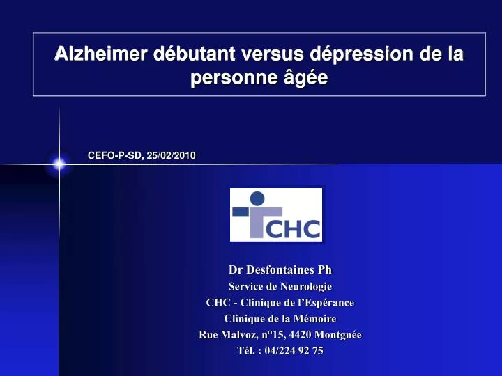 alzheimer d butant versus d pression de la personne g e