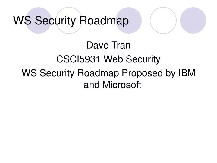 ws security roadmap