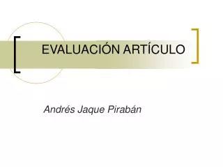 evaluaci n art culo
