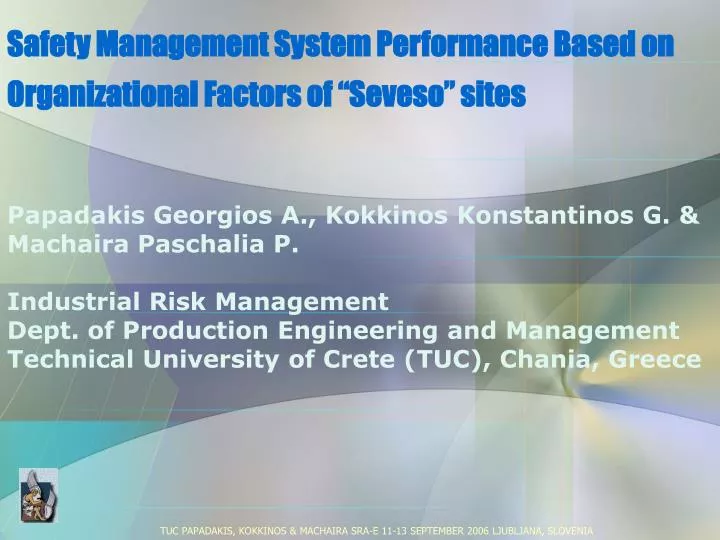 safety management system performance based on organizational factors of seveso sites