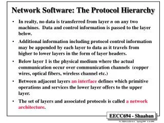 Network Software: The Protocol Hierarchy