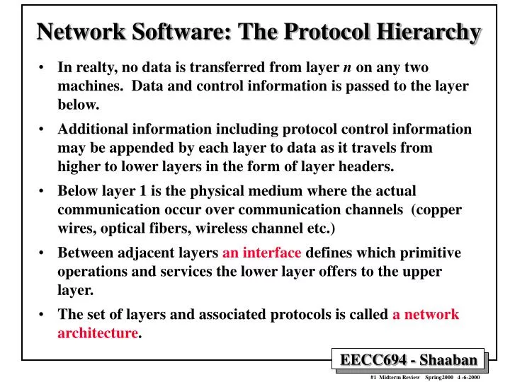 network software the protocol hierarchy