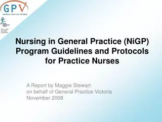 Nursing in General Practice (NiGP) Program Guidelines and Protocols for Practice Nurses