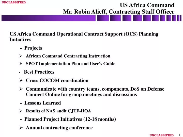 us africa command mr robin alieff contracting staff officer