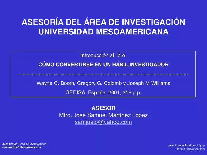 asesor a del rea de investigaci n universidad mesoamericana