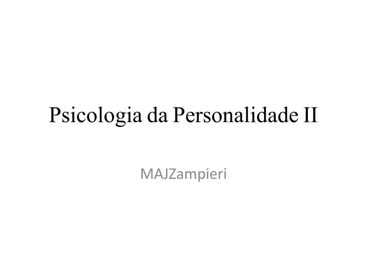 psicologia da personalidade ii