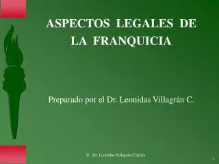 ASPECTOS LEGALES DE LA FRANQUICIA