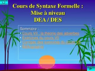 cours de syntaxe formelle mise niveau dea des