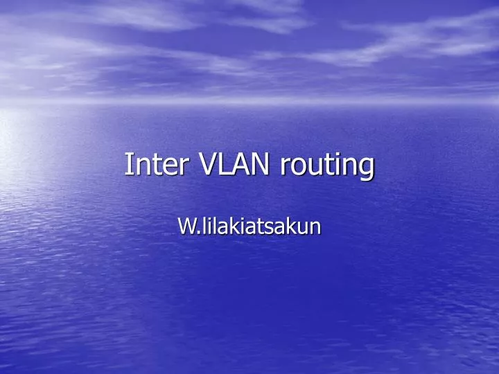 inter vlan routing