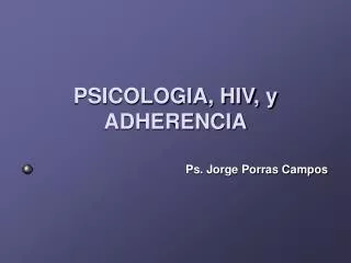 PSICOLOGIA, HIV, y ADHERENCIA