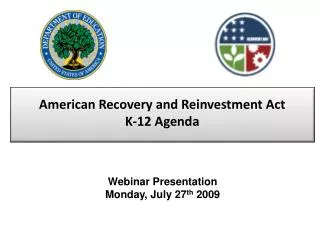 American Recovery and Reinvestment Act K-12 Agenda