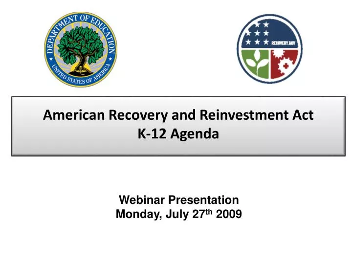 american recovery and reinvestment act k 12 agenda