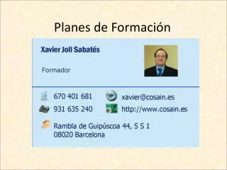planes de formaci n