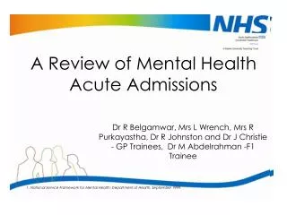 A Review of Mental Health Acute Admissions