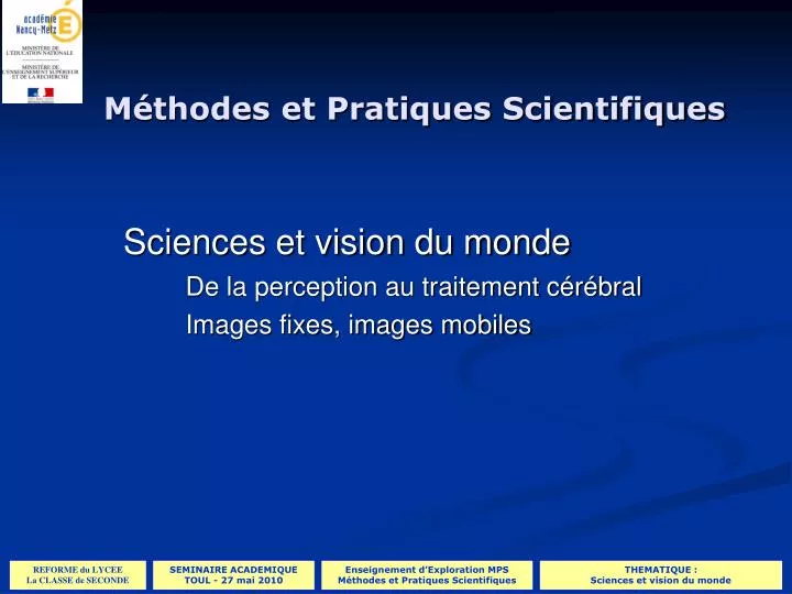 m thodes et pratiques scientifiques