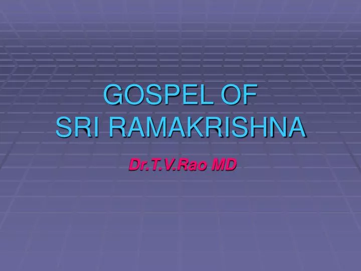 gospel of sri ramakrishna