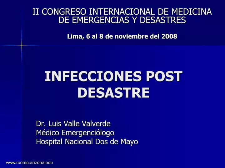 infecciones post desastre