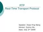 RTP Real-Time Transport Protocol - slide 1