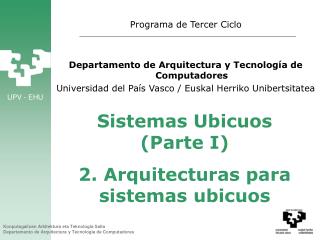 sistemas ubicuos parte i 2 arquitecturas para sistemas ubicuos