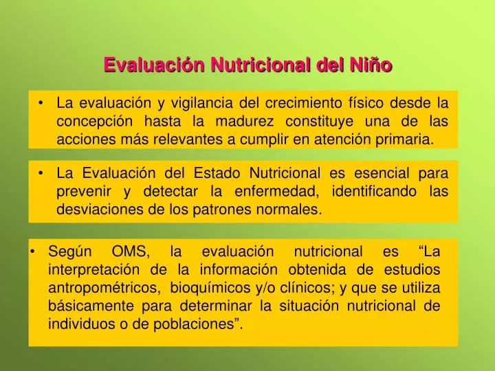 evaluaci n nutricional del ni o