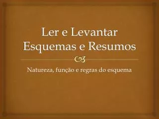 ler e levantar esquemas e resumos