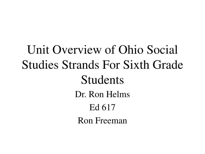 unit overview of ohio social studies strands for sixth grade students