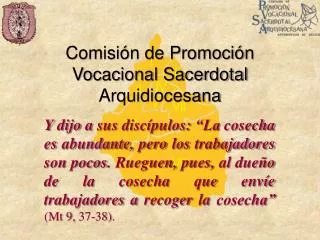 Comisión de Promoción Vocacional Sacerdotal Arquidiocesana