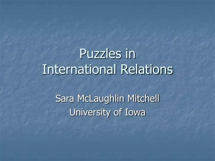 puzzles in international relations