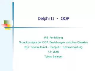 delphi ii oop