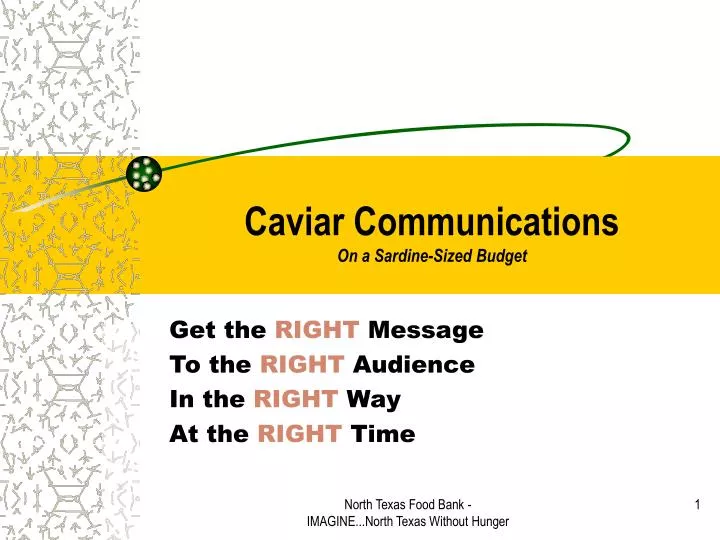 caviar communications on a sardine sized budget