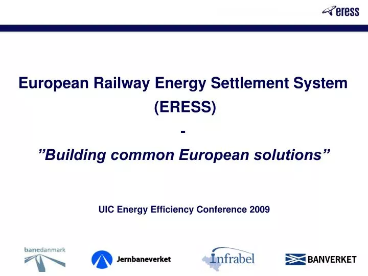european railway energy settlement system eress building common european solutions
