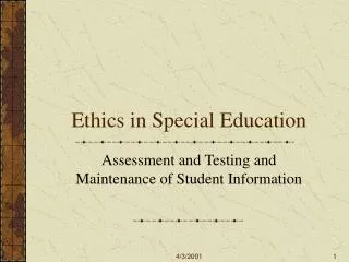 Ethics in Special Education
