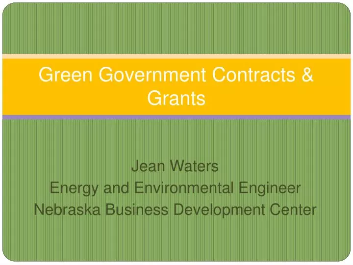 green government contracts grants