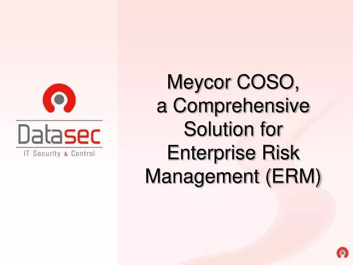 meycor coso a comprehensive solution for enterprise risk management erm