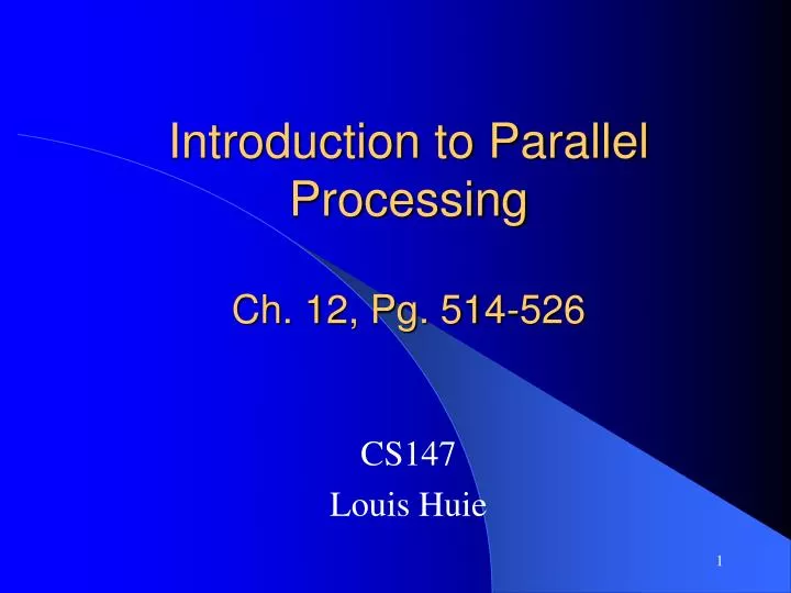 introduction to parallel processing ch 12 pg 514 526