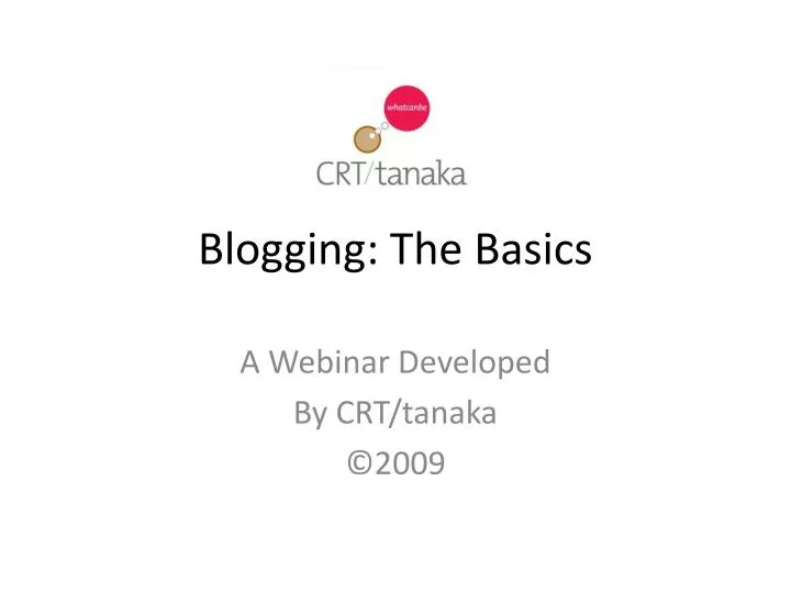 blogging the basics