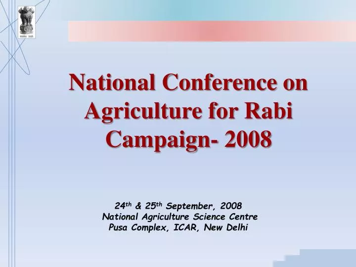 national conference on agriculture for rabi campaign 2008